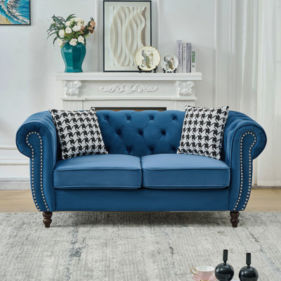 Canapé 67 po Chesterfield FabricVelvet Upholstery Fabric