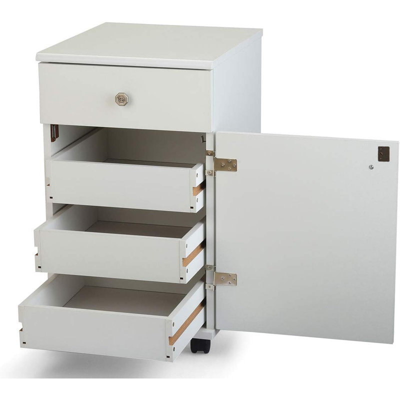 Suzi Sidekick Storage Craft Table, White
