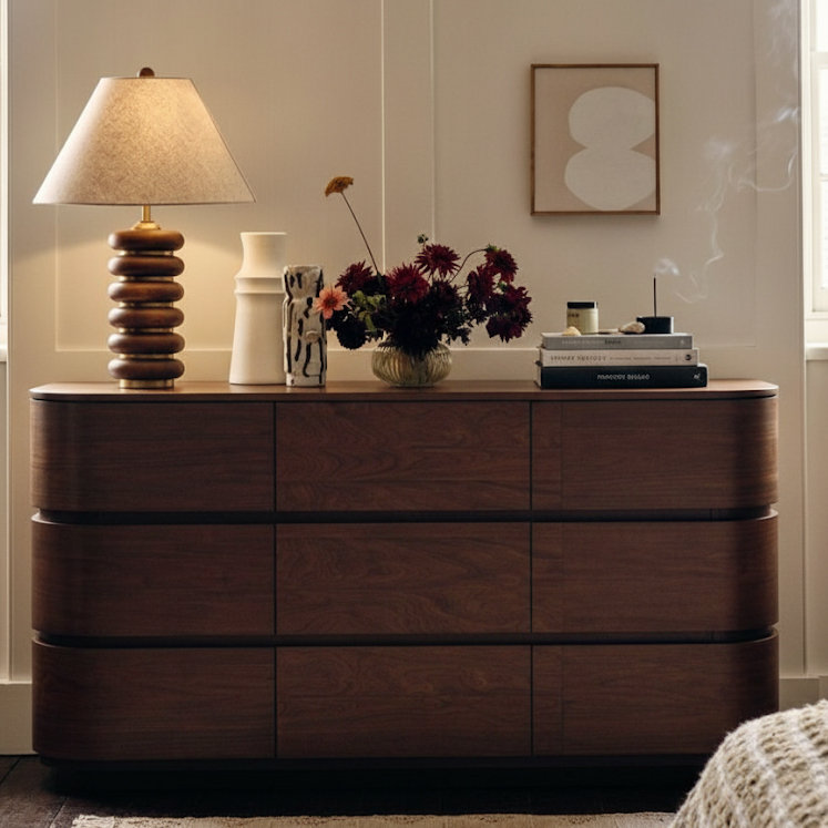 Commode en bois massif Ipina, Brun