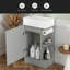 Meuble-lavabo de salle de bain avec lavabo, meuble-lavabo de salle de bain avec tablette à deux niveaux, orientation gauche ou droite-1081336272