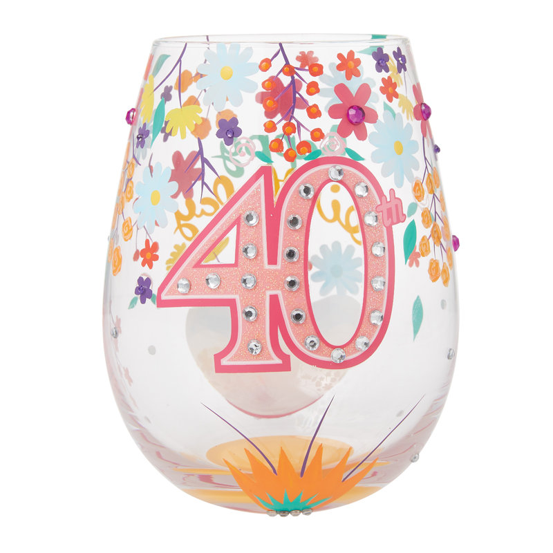 Verre à vin sans pied Lolita Happy 40th Birthday