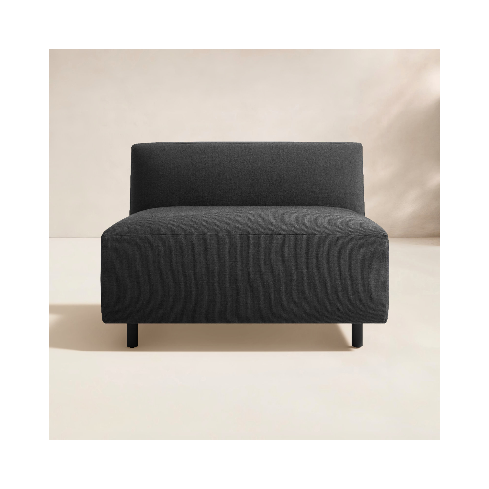 9 Yard Aluminum Outdoor Armless Lounge Chair, Coal Sunbrella®