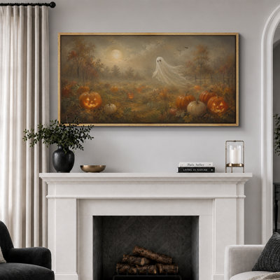 Art rétro de citrouille d'Halloween, photos de hall d'entrée, impression sur toile encadrée, 2 pièces 
