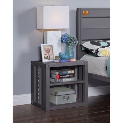 Modern Contemporary Home Bed Room Utility Night Stand Gunmetal Finish -  Williston Forge, A95D248020074FFEA7C3A1F4D38C6FB9