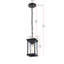 Luminaire suspendu d'extérieur noir 5 po Durham