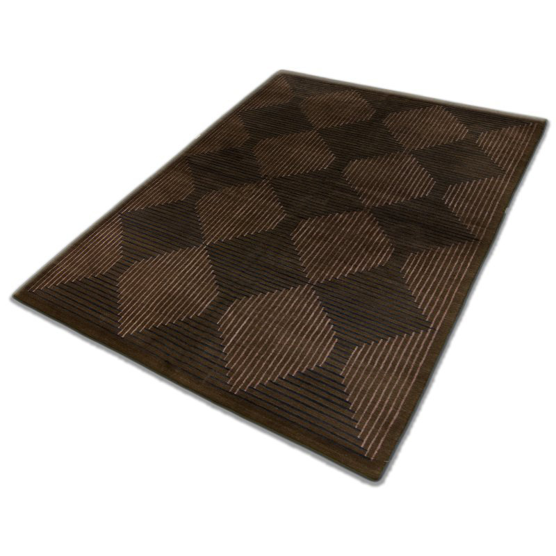 Custom Geometric Area Rug in Dark Gray
