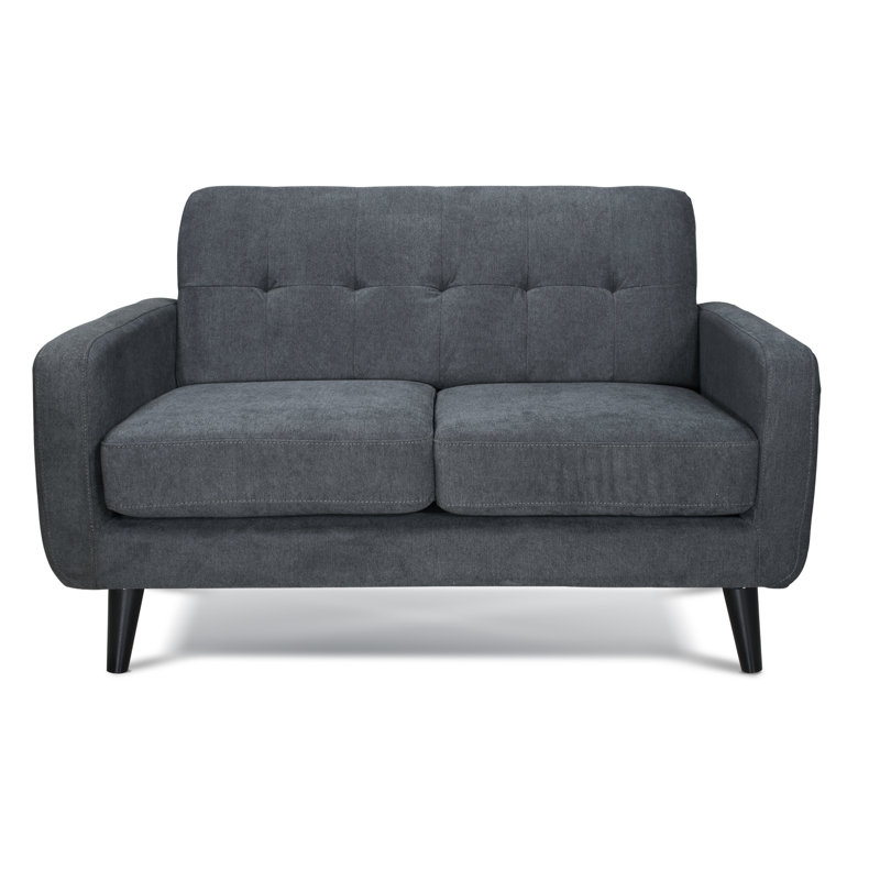 Betton 2 Seater Velvet Sofa, Charcoal Chenille