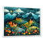 «Blue Red Summer Mountain Village Dream», reproduction d'art mural de ferme