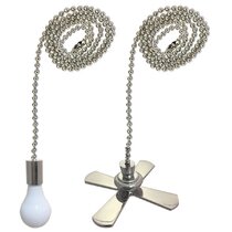 2 Pcs Crystal Pull Chains Ceiling Fan Chain Extension Fan Pull