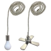 Ceiling Fan Beaded Pull Chain Extension w/Connectors Home Light Bulb Decor in Black