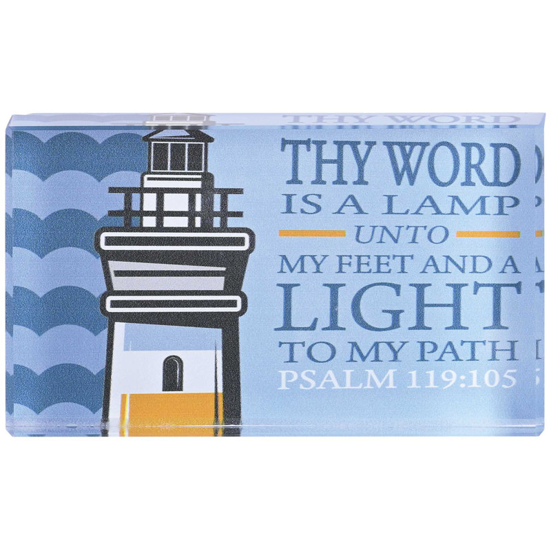 Phare de table en verre «Your Word Is»