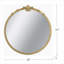 Miroir mural 30 po x 31 po avec finition dorée et écusson décoratif