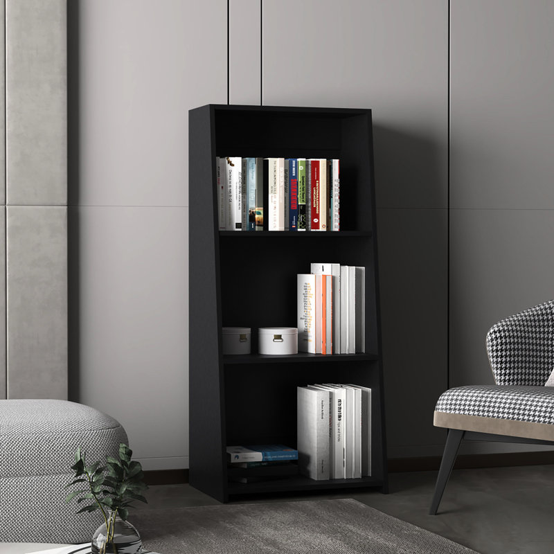 Bibliothèque Arine Space noire de 47 po - idéale pour garder votre espace bien rangé dans les petits bureaux élégants et pratiques