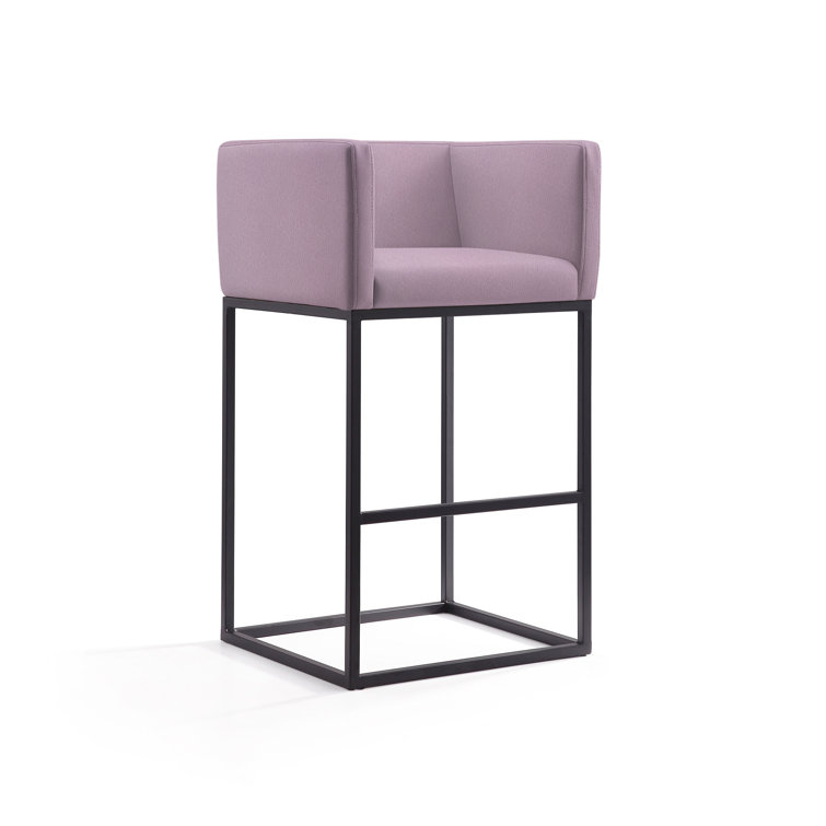 Upholstered Counter Stool with Metal Frame