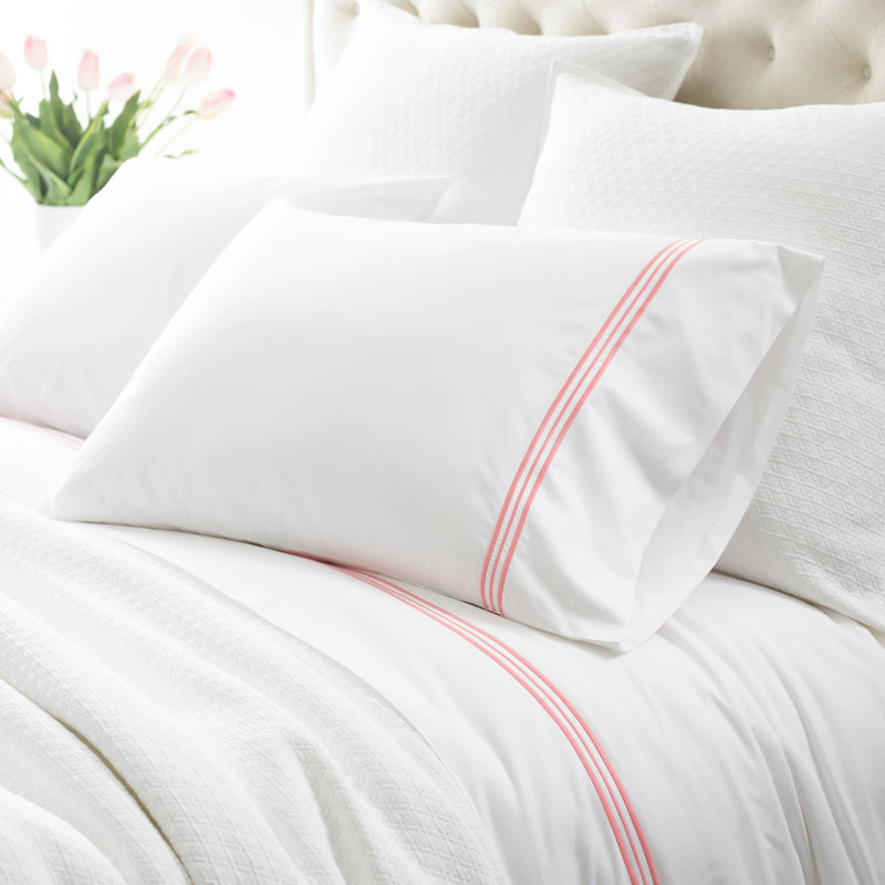 Trio Pillowcases (Pair), King Pillowcases, Coral