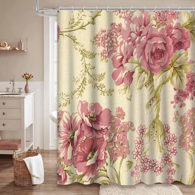 Rideau de douche Rose, L 72 po x l 84 po