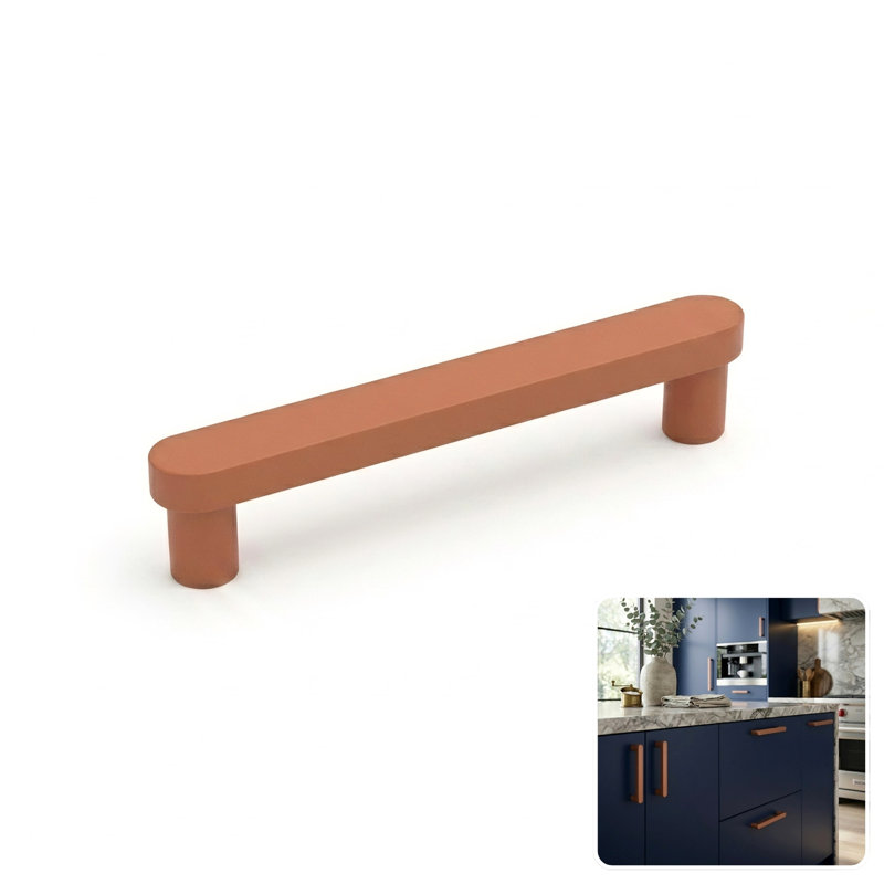 ROUS Hardware Mid-Century Modern Cabinet Handle 1-Count, Copper (Brown), 5''