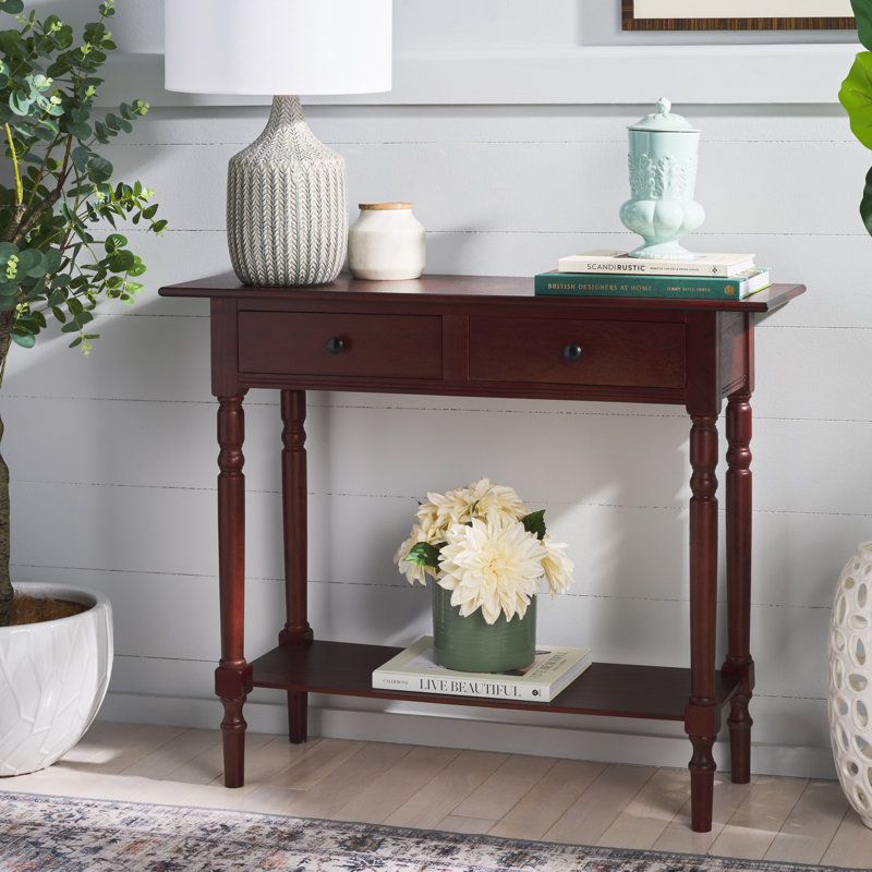 Brookshire 239.22cm Solid Wood Console Table, Dark Cherry