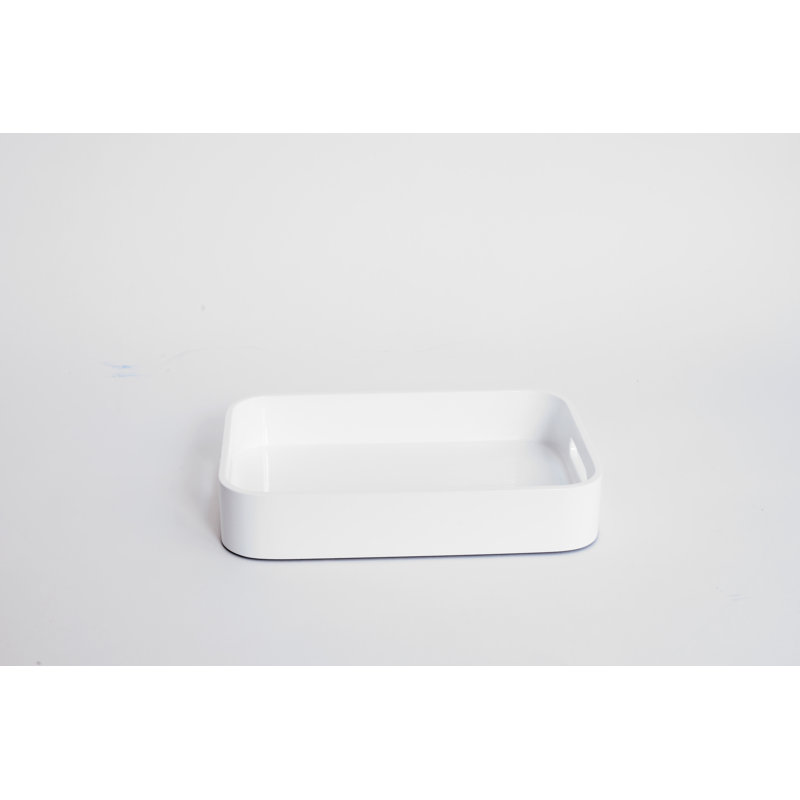 Lacquer Tray - White - Small, 2" H x 12" W x 8" D, White