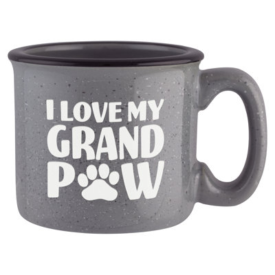 I Love My Grand Paw Sand Etched Ceramic Camp Mug, 15oz
