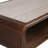 Modern Mango Wood & Travertine Coffee Table with Open Storage Shelf