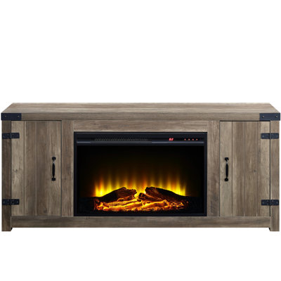 Meuble télé avec rangement en chêne rustique Style