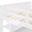 Lit mezzanine en bois massif avec tiroirs - Espace de rangement pratique pour la chambre à coucher, blanc et bureau efficace pour les familles-1837307717
