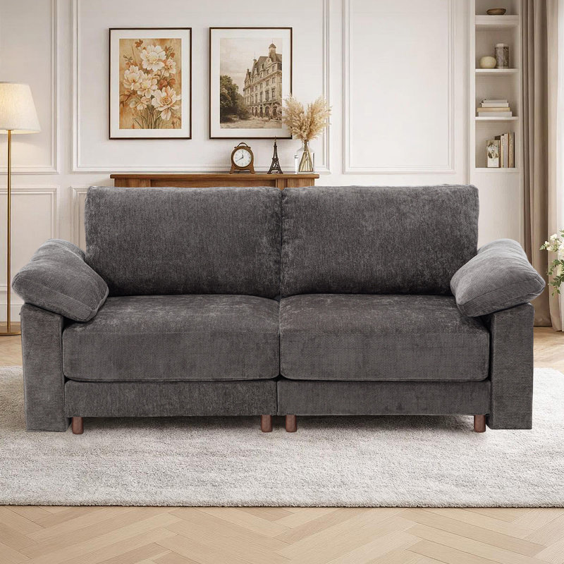 Causeuse moderne et confortable pour salon modulaire, Gris