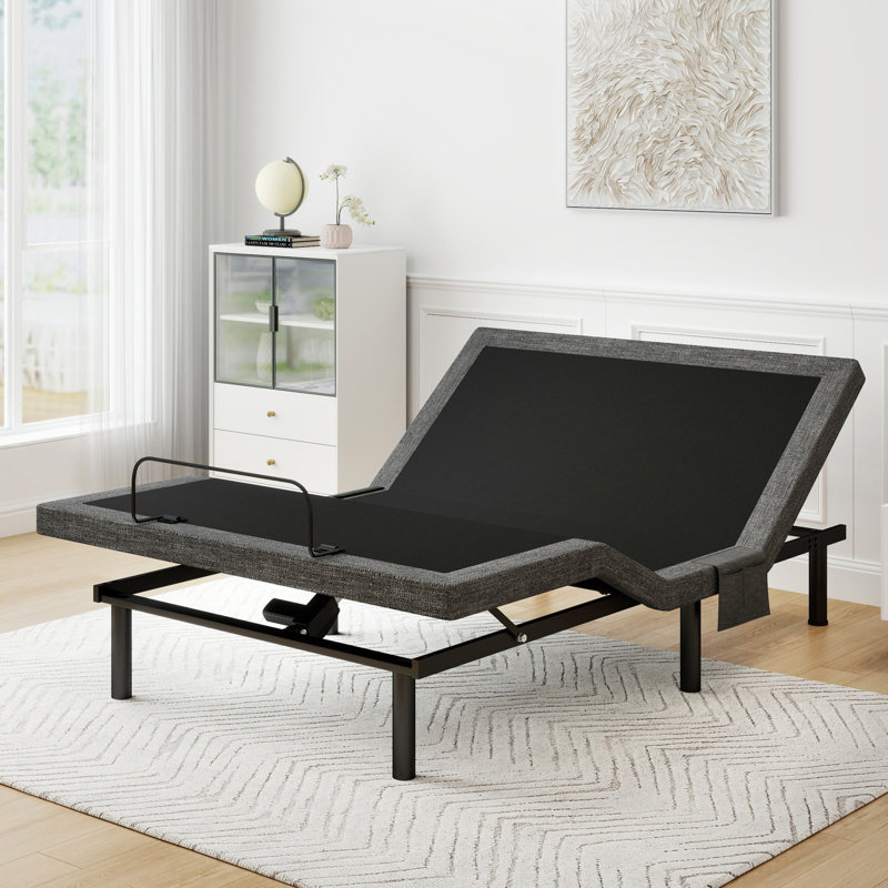 Cadre de lit réglable avec matelas ferme ferme en mousse viscoélastique gélifiée de 12 pouces, cadre épaissi actualisé, télécommande sans fil, relevage séparé de la tête et des pieds, assemblage facile sans outil