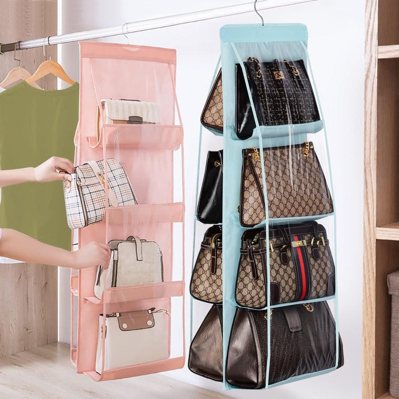Wall Organizer with Wall Baskets, Light Pink