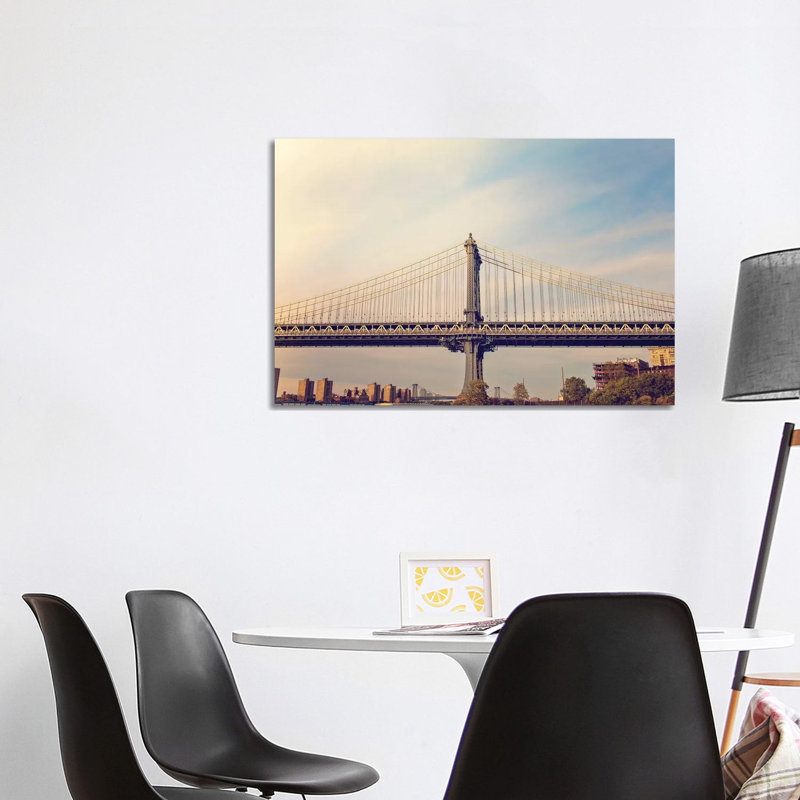 Manhattan Bridge 1 Piece Wrapped Canvas Wall Art, 101.6 cm H x 66.04 cm W x 3.175 cm D