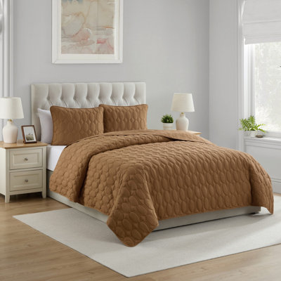 Circles 3-Piece Pinsonic Microfiber Quilt Set