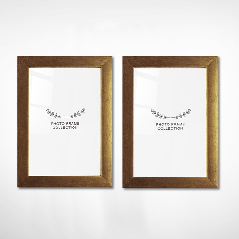 Élégants cadres photo dorés (2 pièces), 5,1 x 7,1 pouces | 100% plastique durable, largeur du cadre: 0,8 po | Parfait pour la décoration intérieure et les cadeaux, design élégant et léger pour des souvenirs qui brillent