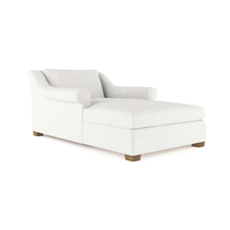 Thompson Chaise Lounge, Plush Velvet Blue Print, Weathered