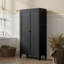 Armoire de cuisine Mikenlee en métal noir - Étagères autoportantes réglables pour la cuisine, le garde-manger et la salle de bain-1486349823