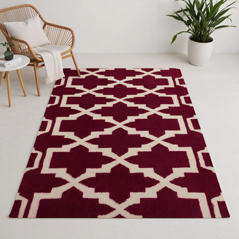 Tapis rouge intérieur et extérieur Trellis, Rectangulaire 3 pi x 5 pi