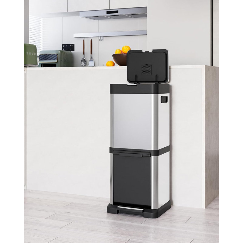 Poubelle de cuisine en acier inoxydable 9 gallons
