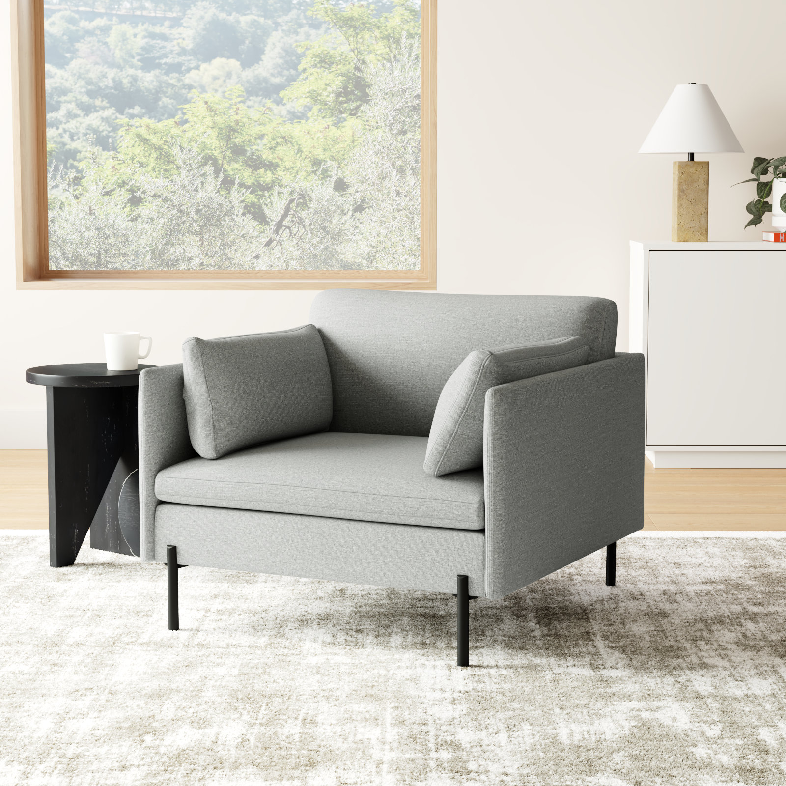 Moab Cotton Armchair, Fredrickson Marble Basketweave