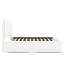 Lit plateforme tapissier 4 blanc avec bord doré - Spacieux et élégant style hypnotisant, blanc, double