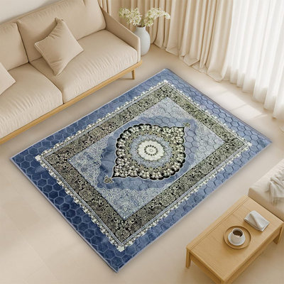 Serenity Large Area Rug With Non-Slip PVC Backing Oriental Style 200x300cm Carpet For Living Room, Bedroom, Lounge, Or Dining Room