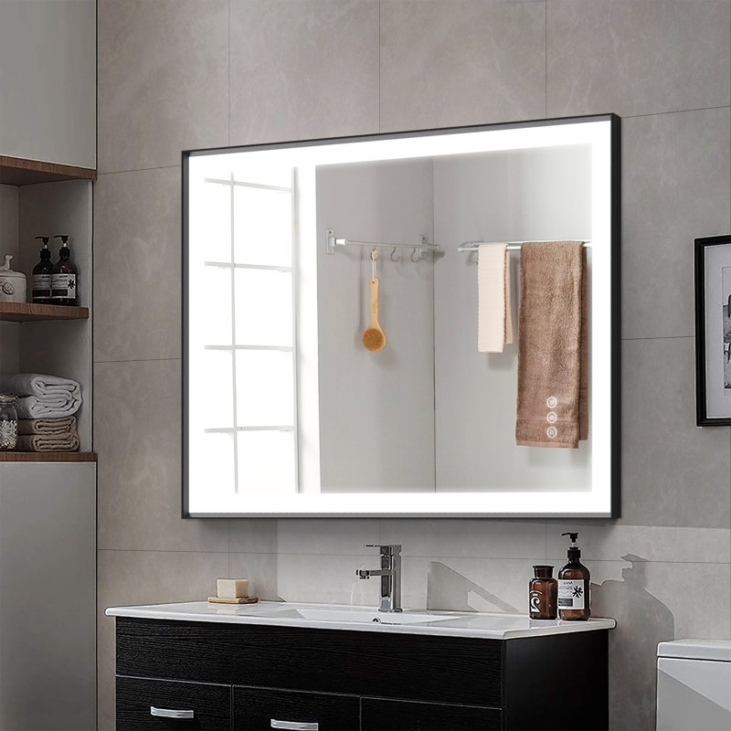 Miroir de salle de bain Nafiseh, H 40 po x l 32 po