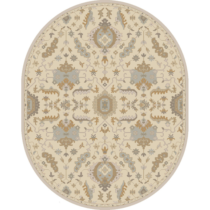 Arden Multi Hand-Tufted Wool Floral Rug, Oval 6' x 9'