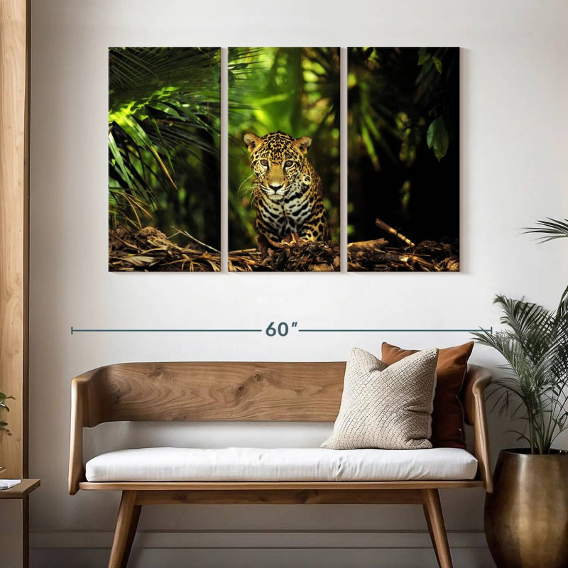 Jaguar de la jungle du Belize Brampt, H 32 po x l 50 po