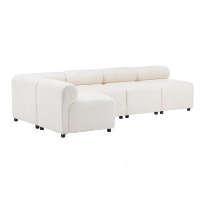 Evelyn 109 In.5-Piece L Shaped Modular Free Combination Sectional Sofa Couch For Living Rooms