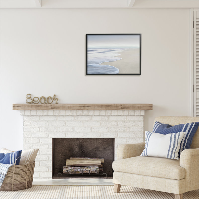 «Foamy Beach Waves» par Maggie Olsen, Giclée encadrée noir minuit, H 24 po x l 30 po x P 1,5 po