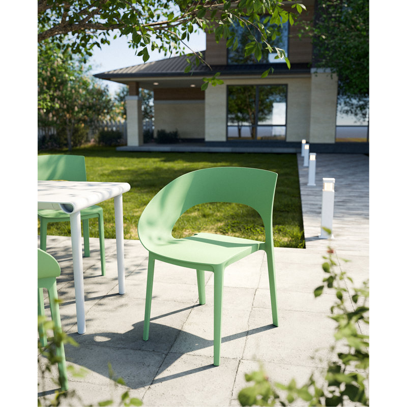 Chaise à accoudoirs en polypropylène Haze Green