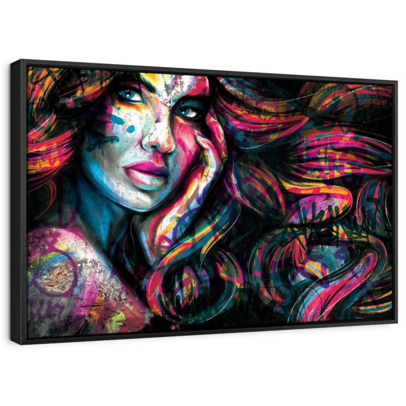 Portrait de femme Edgy, reproduction sur toile, H 37 po x l 25 po