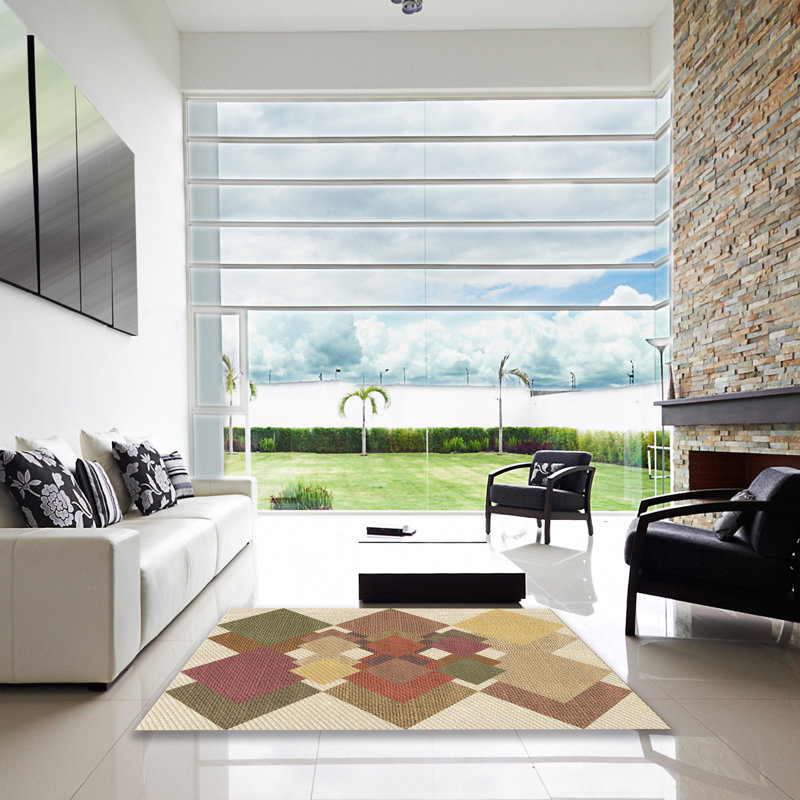 Geometric Indoor Rug, Square 4'