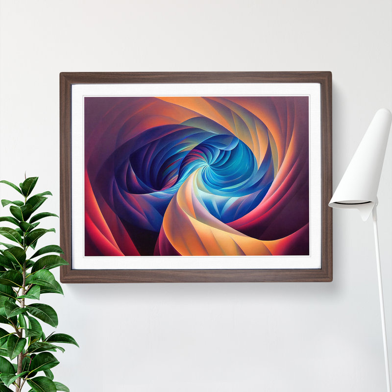 Fractal - Single Picture Frame Print, 46cm H x 64cm W x 2cm D, Walnut