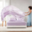 Drap de luxe 6 pièces en satin pour grand lit - froissé, texture douce, réduit la casse des cheveux, adapté pour les matelas de 16 po, avec 1 drap plat, 4 taies d'oreiller douces et moelleuses